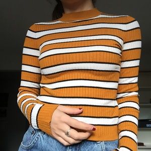 Bershka Long Sleeve Yellow Top